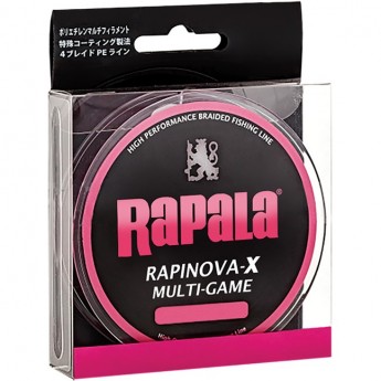 Леска плетеная RAPALA Rapinova-X MULTI GAME розовая 150 м #1.0/20.8LB/0.16 мм