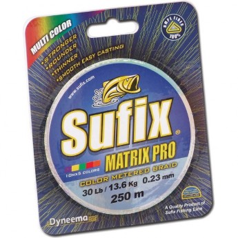 Леска плетеная SUFIX Matrix Pro x6 разноцвет. 100м 0.12мм 8,1кг SMP12M100X6RU
