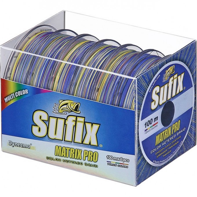 Леска плетеная SUFIX Matrix Pro x6 разноцветная 100 м 0.20 мм 18 кг DS1CB0241uDA9P