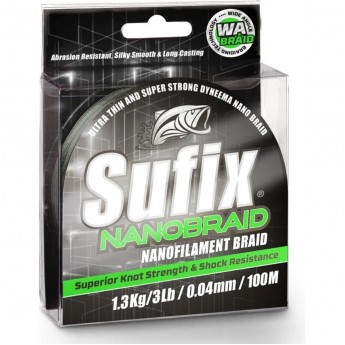 Леска плетеная SUFIX Nano Braid камуфляж 100 м 0.04мм 2,8 кг DS1WG00541QA91