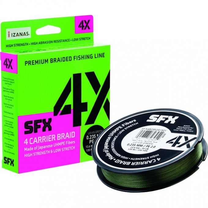 Леска плетеная SUFIX SFX 4X разноцветная 300 м 0.165 мм 8.6 кг PE 1 SFX4B165M300