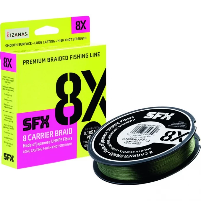 Леска плетеная SUFIX SFX 8X зеленая 135 м 0.37 мм 40.3 кг PE 5 SFX8B370GR150Y