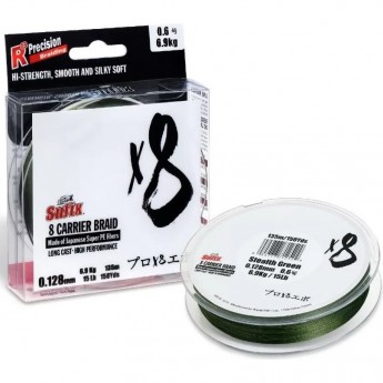 Леска плетеная SUFIX X8 135 м PE 2,0/0,235мм 20кг зеленая SX8235GR135