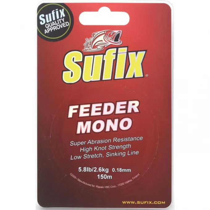 Леска SUFIX Feeder mono красная 150м 0.16мм 2,2кг DS1XL0160MZB2O