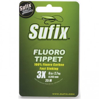 Леска SUFIX Fluoro Tippet прозрачная 25м 0.108мм 0,9кг DS1IL012024A3F
