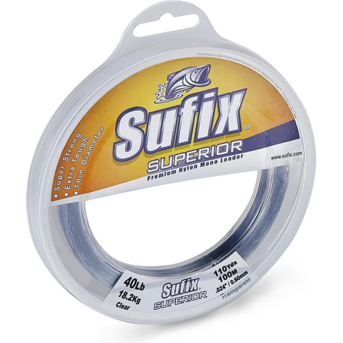 Леска SUFIX Superior Leader прозрачная 100м 1.0мм 60кг DS1SU100024A9U