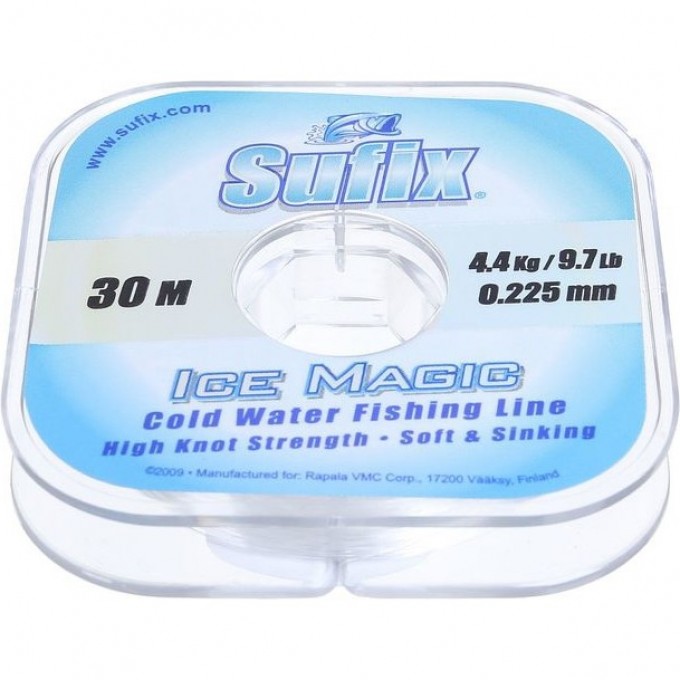 Леска зимняя SUFIX Ice Magic x12 прозрачная 30м 0.105мм 1,2кг DS1UF010024A4X